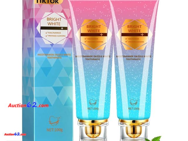 Lot 44-9011o - Pack of (2) Niacinamide Whitening Toothpaste, Effectively Whitens Teeth, Protects Tooth Enamel, Freshens Breath 24 Hours, Fluoride-Free Form...