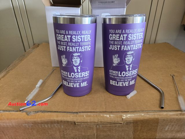 Lot 44-6610t - Lot of 2 WOELIVE You Are a Really Great Sister - 20 Oz Purple Tumblers Appears New, A basic inspection has been given to this item. Sold AS-...