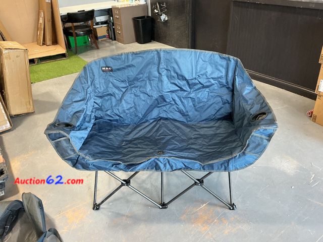 Lot 44-515e - MAC Sports Double Chair Blue Camping Folding Seat Not Tested See All Photo's E-Commerce Return, A basic inspection has been given to this it...