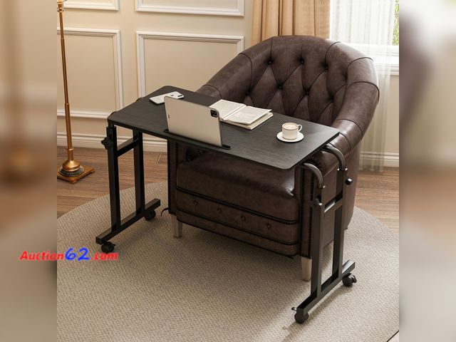 Lot 44-2543e - $79.99 Retail price - LINGMI Recliner Table, Overbed Table with Wheels Adjustable Height and Length Over Bed Desk, Hospital Heavy Duty Metal...