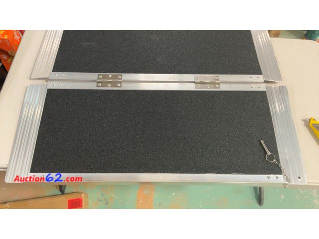Lot 44-1993 - $150 Retail price - Portable Wheelchair Ramp 3FT Aluminum Non-Slip for Home Steps Stairs Not Tested See All Photo's E-Commerce Return, A bas...