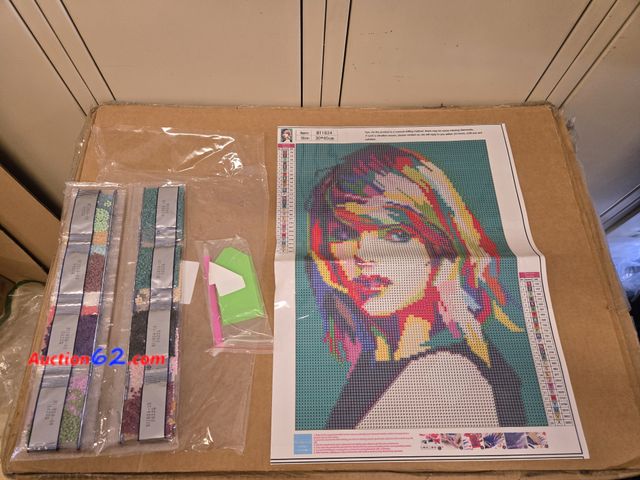 Lot 44-6580g - Miairivy Diamond Painting Kit for Adults Beginners - Inspirational Star Celebrities, DIY 5D Full Drill Diamond Art Dots, (12X16 in) Appears ...