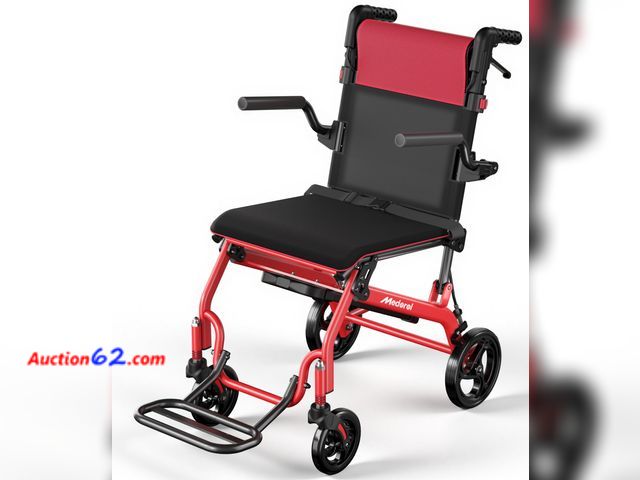 Lot 44-402m - $249.99 Retail price - Transport Wheelchairs for Adults Lightweight Foldable Transport Chair with Telescopic Handle, Portable Folding Travel...