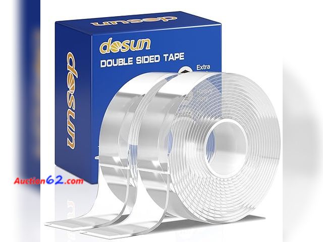 Lot 44-9082i - dosun Double Sided Tape, 0.06" Thick with Enhanced Adhesion.2 Rolls of Reusable 120" x 1.18" Nano-Clear Tape Appears New, A basic inspection...