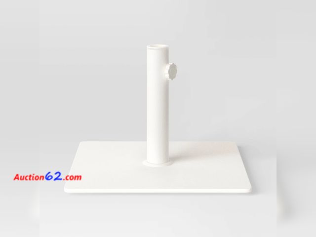 Lot 44-613p - 25lbs Steel Square Outdoor Patio Market Umbrella Bases White - Room Essentials™ Appears New, A basic inspection has been given to this item....