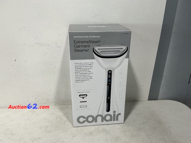 Lot 44-823 - Conair ExtremeSteam Garment Steamer Not Tested See All Photo's E-Commerce Return, A basic inspection has been given to this item. Sold AS-IS...