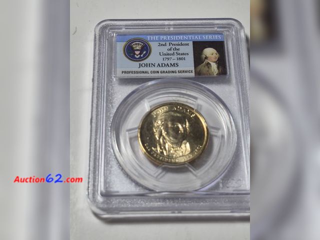 Lot 44-8305j - 2007-D JOHN ADAMS PRESIDENTIAL DOLLAR GRADED BRILLIANT UNCIRCULATED BY PCGS. MINTED IN DENVER.-NT