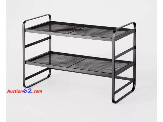 Lot 44-1542w - Metal Garment Rack with Shelves and Accessory Hooks - Brightroom™ Not Tested See All Photo's Appears New, A basic inspection has been given ...