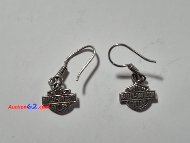 Lot 44-8343i - .925 STERLING SILVER HARLEY DAVIDSON EARRINGS. WEIGHS .075 TROY OUNCES.-T