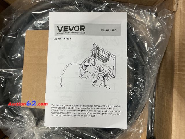 Lot 44-122i - VEVOR Manual Reel, HR-026-1 Appears New, A basic inspection has been given to this item. Sold AS-IS.