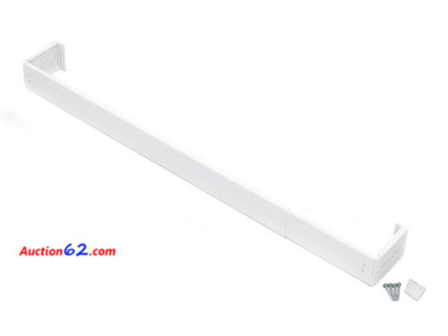 Lot 44-4039p - $30 Retail value- Fantasia 2.5" Wide Pocket Curtain Rod for Windows 48"- 86" adjustable width, 3.5-4.5" adjustable Projection - White Appear...