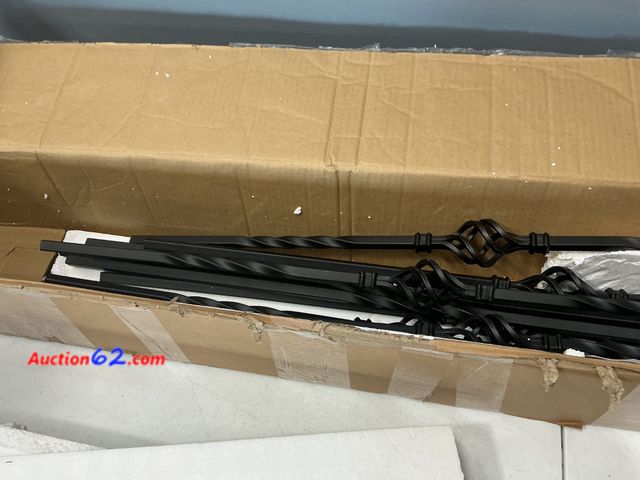 Lot 44-2725w - Black Metal Stair Spindles Balusters Twisted Design Set of 9 Appears New, A basic inspection has been given to this item. Sold AS-IS. See Al...