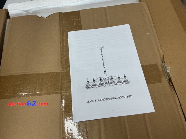 Lot 44-2767w - $150 Retail price - 3WWUEE Farmhouse Chandelier Flower Shade 8-Light Black Appears New, A basic inspection has been given to this item. Sold...