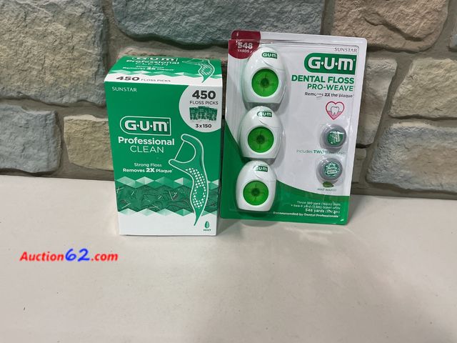 Lot 44-1518b - GUM Dental Floss - Professional Clean, Pro-Weave, Floss Picks - Strong Floss, Removes 2X Plaque, Mint See All Photo's Not Tested E-Commerce ...