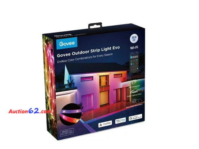 Lot 44-1808a - Govee Outdoor Strip Light H6176D RGBIC Wi-Fi Smart App Control 49.2 Ft See All Photo's Not Tested Appears New, A basic inspection has been g...