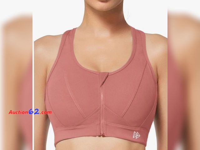Lot 44-6894p - Size 3XL Yvette Zip Front Sports Bra - High Impact Sports Bras for Women Plus Size Workout Fitness Running Appears New, A basic inspection h...