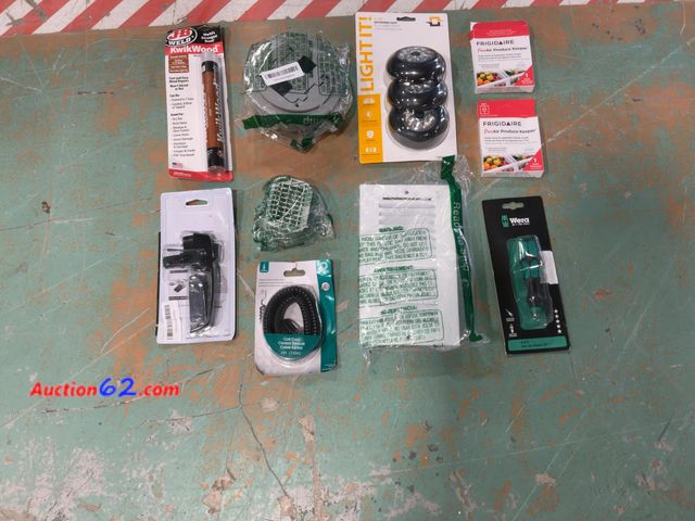 Lot 44-911p - Multi-Brand Home &amp; Hardware Essentials Bundle: Wera, JB Weld, Frigidaire, Lights, Casters &amp; Accessories E-Commerce Return, A basic i...