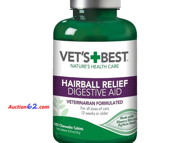 Lot 44-6528q - Vet's Best Cat Hairball Relief Digestive Aid| Vet Formulated Hairball Support Remedy | Classic Chicken Flavor | 180 Chewable Tablets Appears...