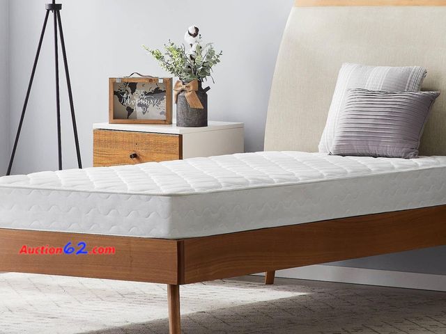 Lot 44-1510p - Mainstays WMMS06TTGRSP2 6" Innerspring Coil Mattress, Twin Appears New, A basic inspection has been given to this item. Sold AS-IS.