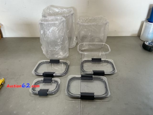 Lot 44-1954i - Rubbermaid Brilliance Pantry Food Storage Container Set, BPA-Free, Airtight &amp; Leak-Proof, Clear, 8-Piece, Dishwasher Safe Not Tested See...
