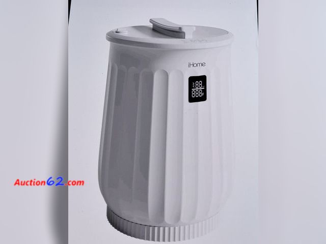 Lot 44-7481a - iHome 20L towel warmer bucket with inner fragrance pad holder 400W, white plastic finish  Appears New, A basic inspection has been given to ...
