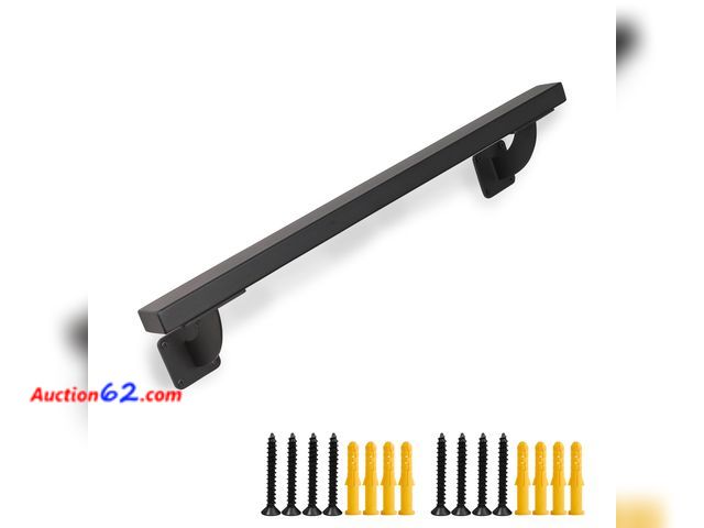 Lot 44-1673o - Purife 24 Inch Metal Stair Handrail Indoor- 2 FT Square Pipe Wall Mount Handrial, Outdoor Railings for Garage Porch Patio Steps, Deck Hand R...