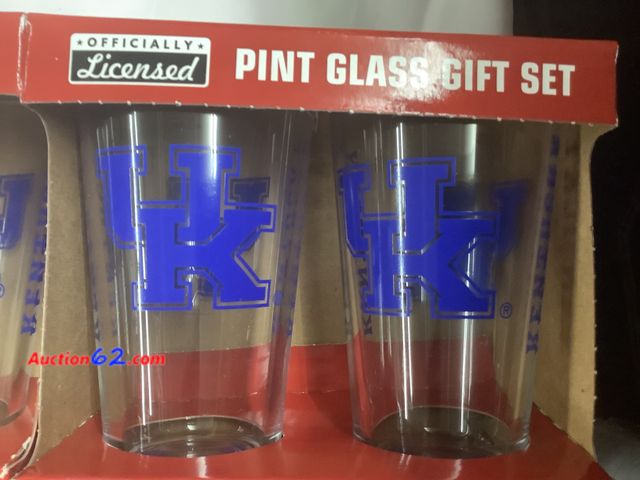Lot 44-6002w - 2 Sets Of 16oz Pint Glass Gift Sets UK 4 cups total. Officially Licensed. New. See All Photo's Not Tested Never opened, Factory Sealed