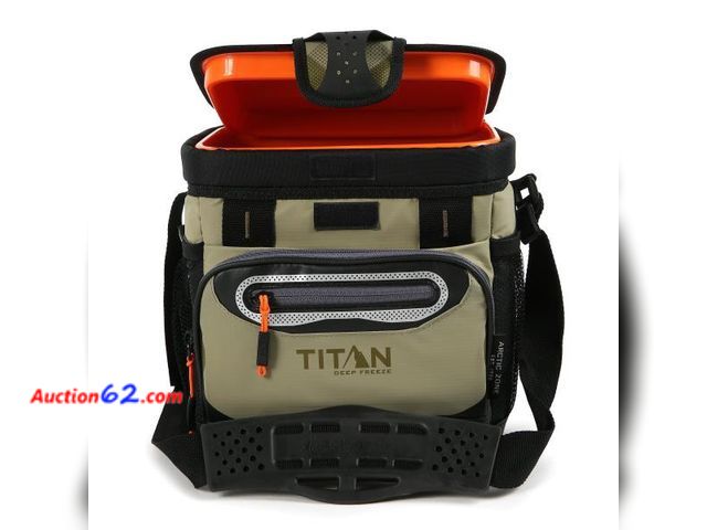 Lot 44-128g - Titan by Arctic Zone Deep Freeze Cooler - 9 Can Zipperless Hardbody Cooler with Deep Freeze Insulation, HardBody Liner, and SmartShelf - Mos...