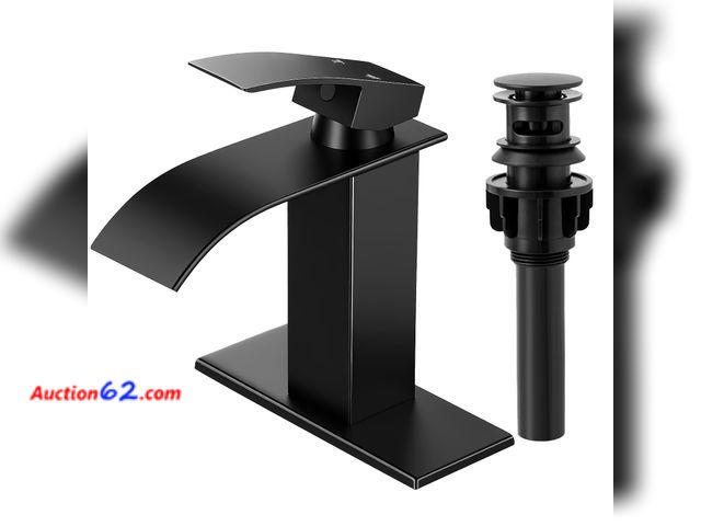 Lot 44-1597o - RNDIOZD Chrome Bathroom Faucets, Waterfall Bathroom Sink Faucet Modern Single Handle Bathroom Faucte 1 or 3 Hole, RV Mixer Tap Vanity Faucet...