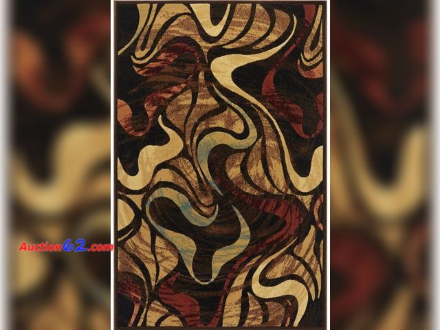 Lot 44-7213j - Home Dynamix Catalina Picasso Contemporary Artistic swirl area rug,  black/brown, 8'×10' E-Commerce Return, A basic inspection has been give...