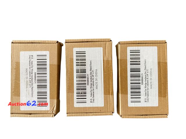 Lot 44-9150j - Lot of (3) ScinoTec Wedge Anchors Zinc Plated Heavy Duty Fastener for Concrete (6, 3/8" x 3") Appears New, A basic inspection has been given...