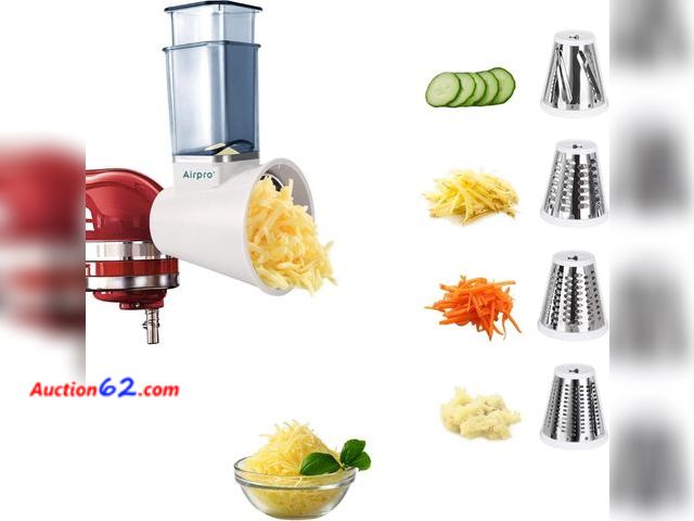 Lot 44-6838p - Slicer Shredder Attachment for Kitchenaid Stand Mixer, Salad Machine with Vegetable Slicer, Salad Maker, Food Slicers Cheese Grater Attachme...