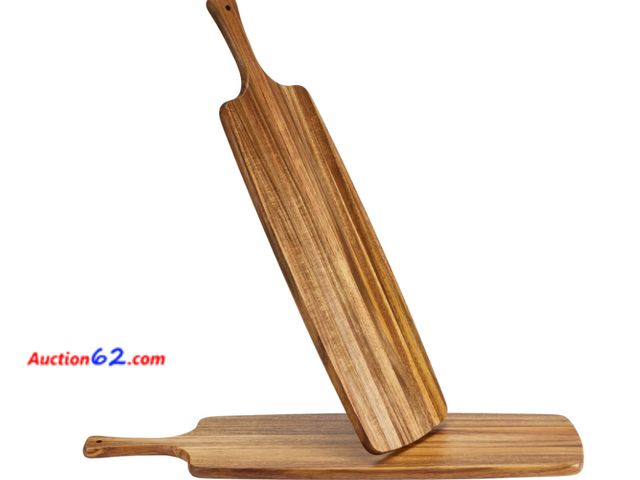 Lot 44-1769 - Large Acacia Wood Cutting Board Set of 2 with Handle - Long Serving Board &amp; Charcuterie Borad Appears New, A basic inspection has been g...