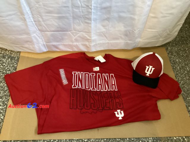 Lot 44-7725i - Lot of (1) 3XL Indiana University T-shirt and (1) IU trucker hat.  Appears New, A basic inspection has been given to this item. Sold AS-IS. ...