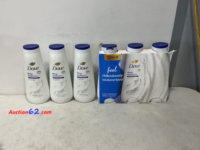 Lot 44-534j - Dove Deep Moisture Body Wash Lot See All Photo's Not Tested E-Commerce Return, A basic inspection has been given to this item. Sold AS-IS.