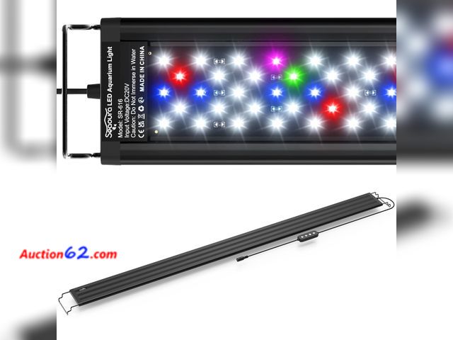 Lot 44-4044m - SEAOURA Led Aquarium Light for Plants-Full Spectrum Fish Tank Light with Timer Auto On/Off, 48-54 Inch, Adjustable Brightness, White Blue Re...