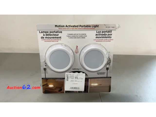 Lot 44-1674e - Infinity XT Motion Activated Portable Light 2-Pack Not Tested See All Photo's E-Commerce Return, A basic inspection has been given to this i...