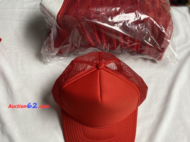 Lot 44-2026o - New. Twelve red mesh back hats. Good to put logos on. See photos. Appears New, A basic inspection has been given to this item. Sold AS-IS. S...