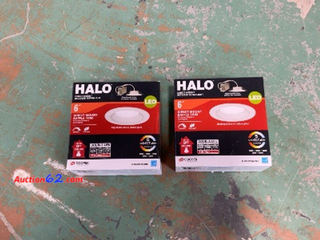 Lot 44-4089p - HALO Direct Mount Recessed Downlight RL6069S1EWHDMR, 6", LED, Dimmable, 5-Selectable CCT, Baffle Trim, White E-Commerce Return, A basic insp...