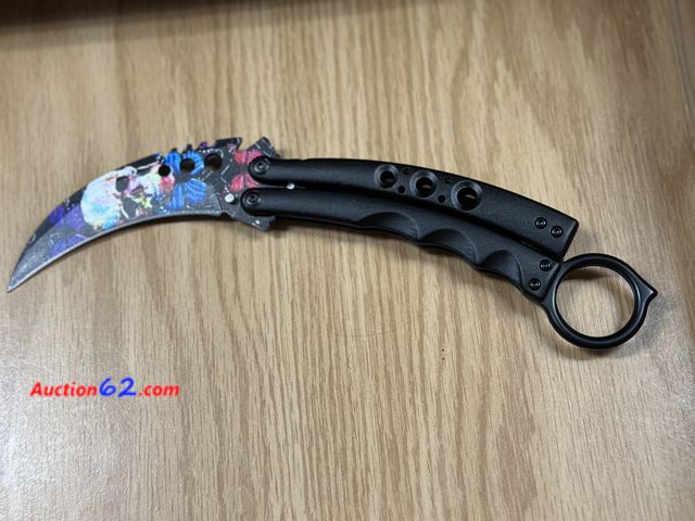 Lot 44-6121o - Butterfly flip open skull knife. Pre tagged $34 from store closing. New. Opened for pictures  See All Photo's Tested & Working Never opened,...