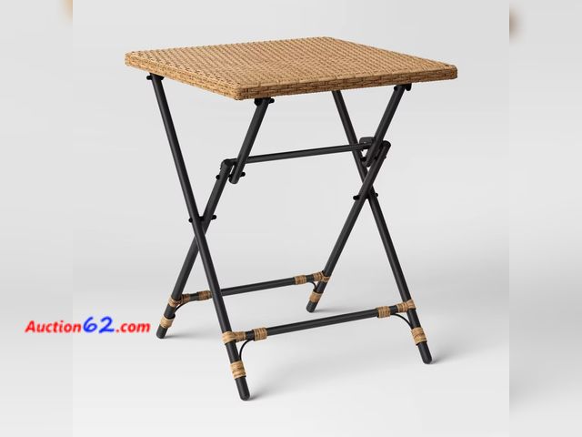 Lot 44-230p - Retail of $65- Southport Folding Patio Bistro Table Beige - Threshold™ Appears New, A basic inspection has been given to this item. Sold AS-...