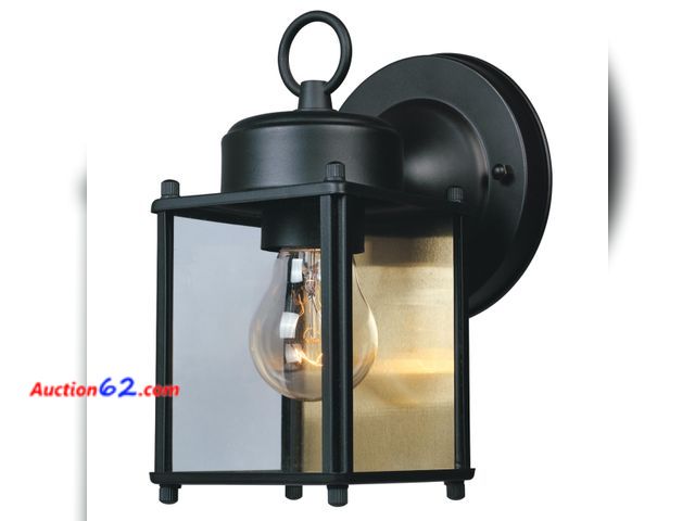 Lot 44-1940e - DESIGNERS FOUNTAIN Preston Outdoor Light Fixture, 8 Inch Exterior Wall Lantern Sconce for Front Door, Patio and Porch, Black, 1161-BK See Al...