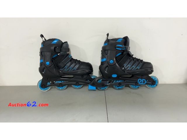 Lot 44-1751j - Roller Derby Custom Adult in-Fit Skates - Blue/Black 9-12: Adjustable, Padded Boot Shaft Not Tested See All Photo's E-Commerce Return, A bas...