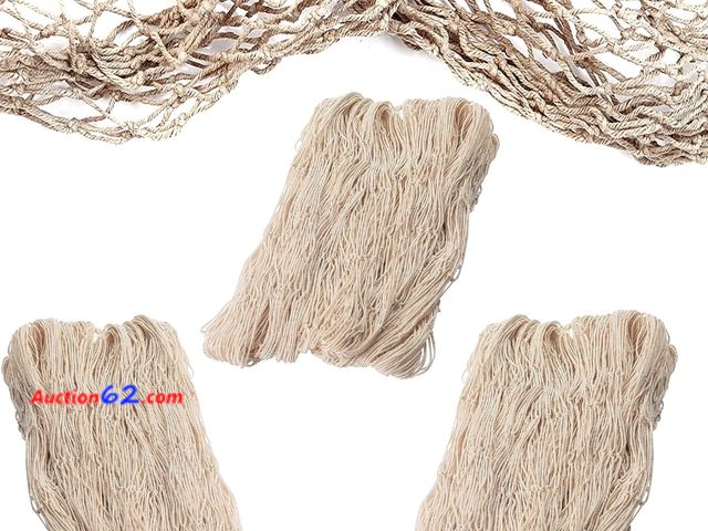 Lot 44-6687p - Handmade Fish Net Decorations 3-Pack 100x200cm Nautical Fish Net Party Accessory Decor Natural Decorative Fish Net Appears New, A basic insp...