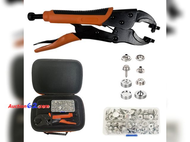 Lot 44-9007 - Heavy Duty Snap Fastener Tool Kit Includes 40 Sets 15mm Snaps for Boat Cover,Repairing Boat Covers, Canvas, Sewing, Tarps Appears New, A bas...