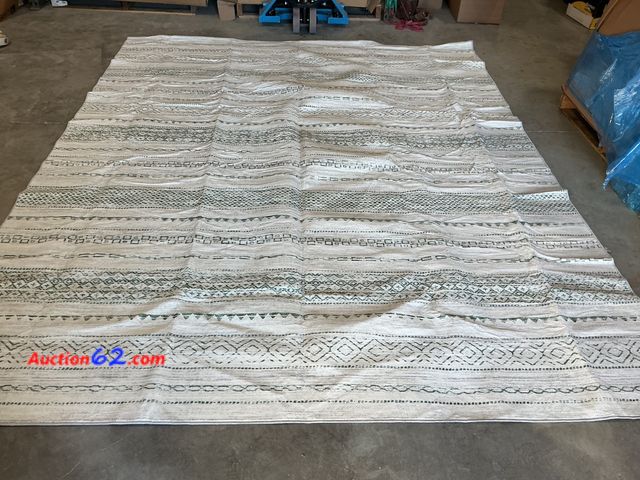 Lot 44-103m - Aria Rug 100% Polyester Geometric Pattern Area Rug See All Photo's Appears New, A basic inspection has been given to this item. Sold AS-IS.