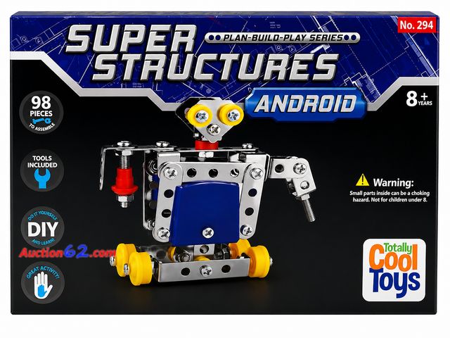 Lot 44-6055m - Super structure android 98 pc DIY from totally cool toys. Ages 8+. See photo Not Tested Never Opened, Factory Sealed Appears New, A basic in...