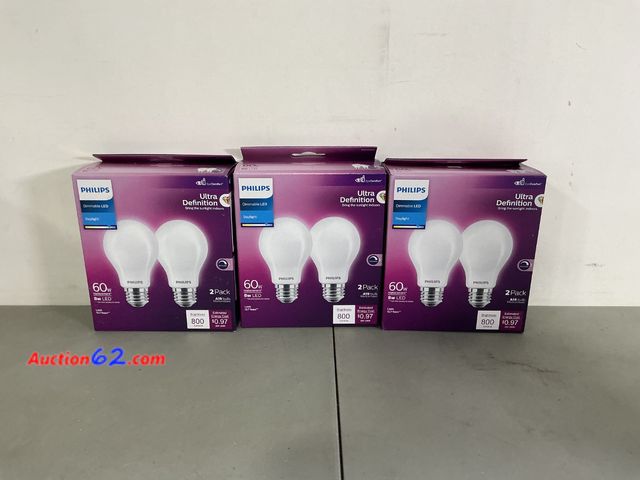 Lot 44-1896i - Philips 2pk 60w Frs A19 LED Bulb 573444 Not Tested See All Photo's Appears New, A basic inspection has been given to this item. Sold AS-IS.
