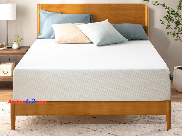 Lot 44-39t - ZINUS 12 Inch Queen Green Tea Memory Foam Mattress [New Version], Fiberglass free, Medium Firm Feel, Zoned Pressure Relief, Certified Safe F...