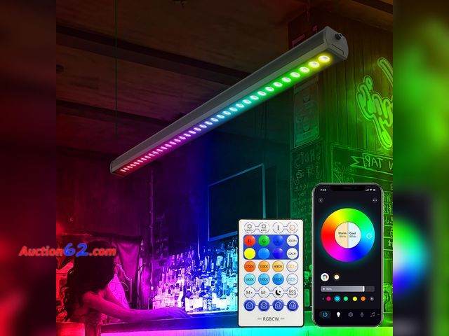 Lot 44-684o - $139.99 Retail price - Umidkin Smart LED Linear Wall Washer Light, 40 Inch Bluetooth Multi-Mount Pendant Light Versatility Hanging Fixtures,...